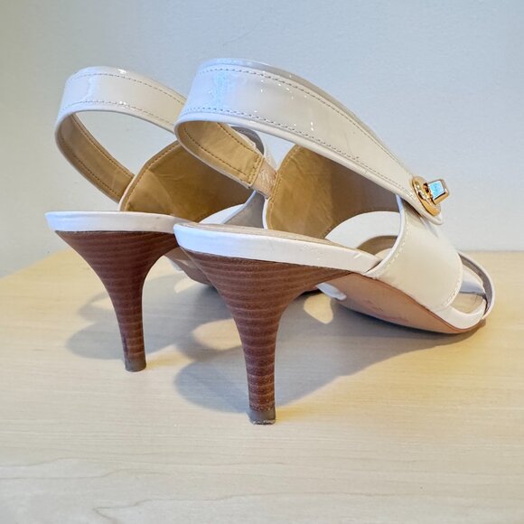 COACH Marla Nude Patent Leather Slingback Sandals | Size 10B ✨ - Picture 4 of 8